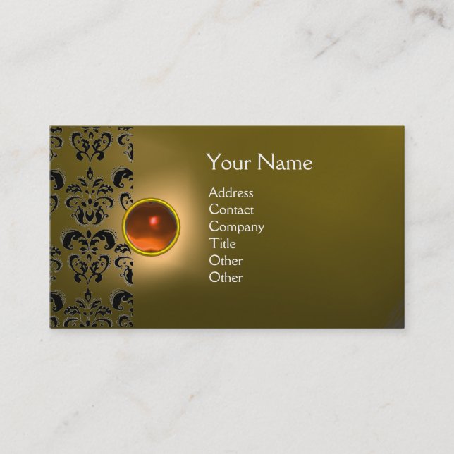 CARTÃO DE VISITA ECLIPSE DAMASK GEM MONOGRAM (Frente)