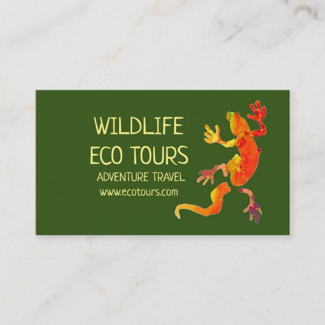 Cartão De Visita Eco viagem aventura tours gecko willife (Frente)