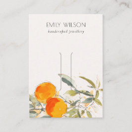 Cartão De Visita Ecrã de Clipe de Cabeça de Fruta Laranja Boho