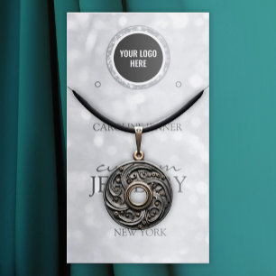 Cartão De Visita Ecrã de Jogo de Silver Glitter ou Colar