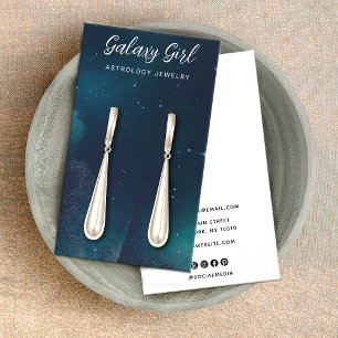 Cartão De Visita Ecrã de Joias do Zodiac Celestial Star Earring