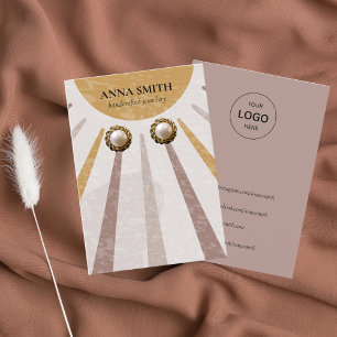Cartão De Visita Ecrã de Obra Aquarela Sun Stud Earring