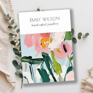 Cartão De Visita Ecrã de Vazio Floral Pintado Colorida Boho