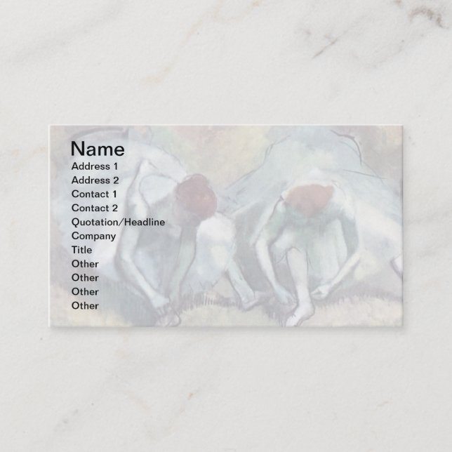 Cartão De Visita Edgar Degas - Balés Dançarinos Amarrando Calçados (Frente)