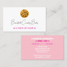 Editable Cookie Logo | White Pink Bakery