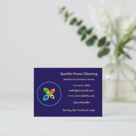 Cartão De Visita Editable House Cleaning Business Card 