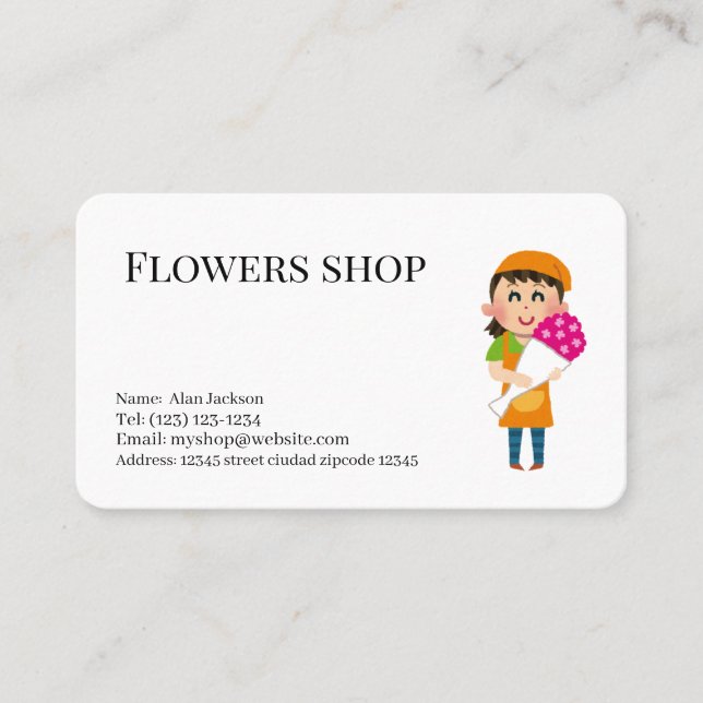 Cartão de visita editável de serviços de floricult (Frente)