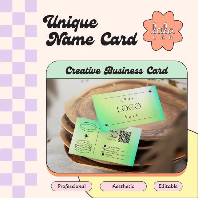 Cartão de visita editável de tendência de gradient (Criador carregado)