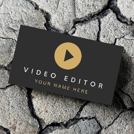 Cartão De Visita Editor de vídeo Botão de reprodução de filmes Mídi