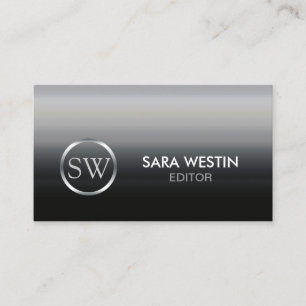 Cartão De Visita Editor Monograma Elegante de Publicação Impressa