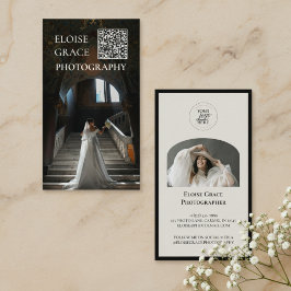 Cartão De Visita Editorial Photo Logo QR Code Business Card
