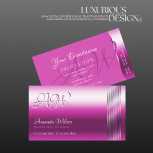 Cartão De Visita Efeito Brilhante Rosa Cinzento Glossy Stripes Mono