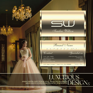 Cartão De Visita Efeito do Shimmer Dourado Elegante Qualidade das I