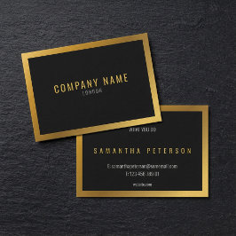 Cartão De Visita efeito Dourado, borda dourada grossa fundo negro