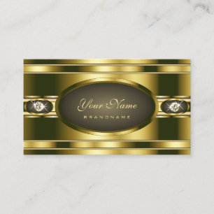 Cartão De Visita Efeito Dourado glamouroso com Trendy Faux Rhinesto
