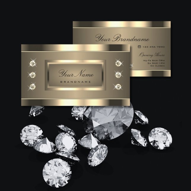 Cartão De Visita Efeito Dourado Luxurioso com as Rhinestones Shimme (Criador carregado)