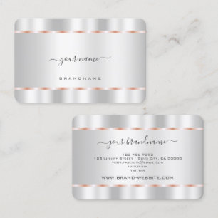 Cartão De Visita Efeito Silver Glamoroso Profissional e Elegante