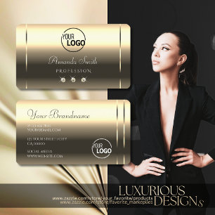 Cartão De Visita Efeitos Dourados brilhantes espumantes com logotip