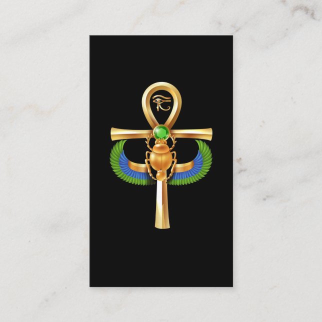 Cartão De Visita Egito - Artefato Scarab Ankh Horus Eye (Frente)