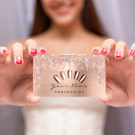 Cartão De Visita Égouttements maigres de manucure rosa fidelité 10