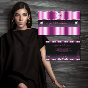 Cartão De Visita Eixos pretos, roxos, cor-de-rosa na moda com logot