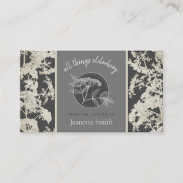 Cartão De Visita Elderflower ou Elderberry Business Vintage Dark