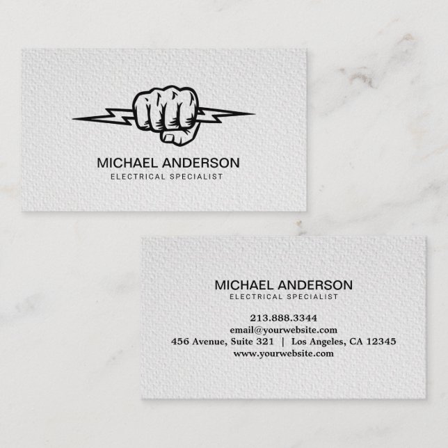 Cartão De Visita Electric Electrical Electrician Professional  (Frente/Verso)