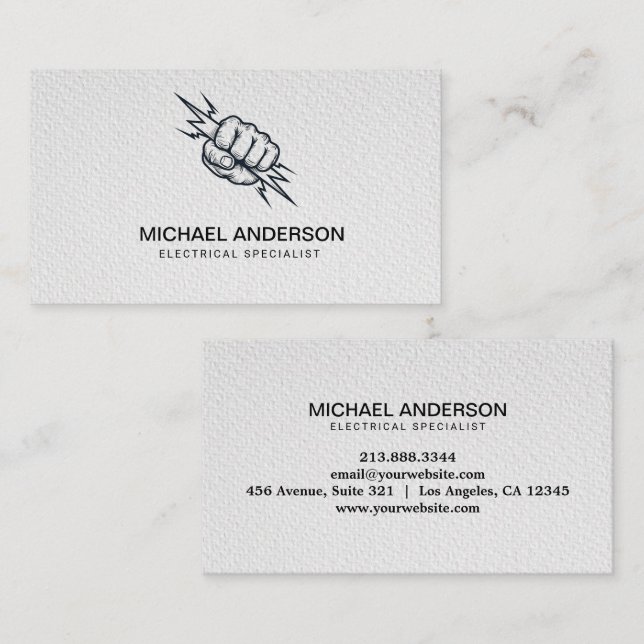 Cartão De Visita Electric Electrical Electrician Professional  (Frente/Verso)