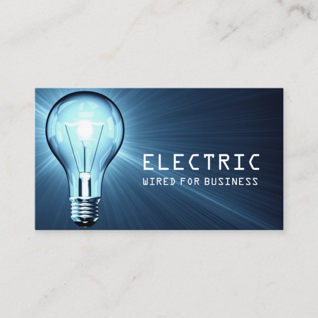 Cartão De Visita Electrician, Electric, Construction Business Card (Frente)
