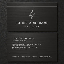 Cartão De Visita Electrician Industrial Metallic Contractor