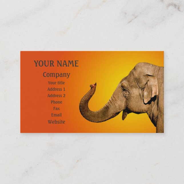 Cartão De Visita Elefante ondulante (Frente)