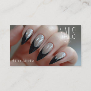 Cartão De Visita Elegância Chic Arte de Unhas Manicure Fidelidade