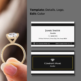Cartão De Visita Elegância clássica do Eterno preto e branco