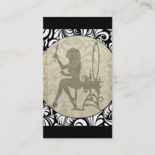 Cartão De Visita Elegância divina do damasco Dourado do vintage