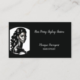Cartão De Visita Elegância em Stylist de Cabelos Monocromáticos