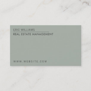 Cartão De Visita Elegância minimalista cinzenta verde-oliva