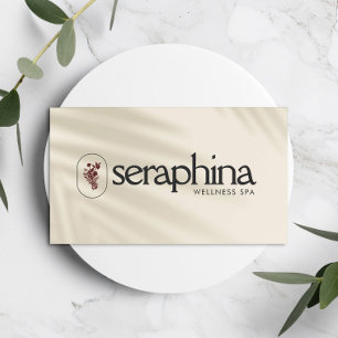 Cartão De Visita Elegância Terrosa Logo Beleza, Bem-estar, Spa Marf