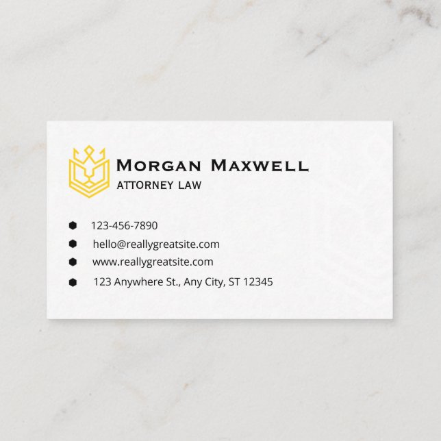 Cartão De Visita Elegant Attorney Business Card | Lawyer & Legal  (Verso)