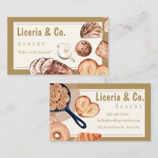 Cartão De Visita Elegant Bakery Business Card – Custom Contact Card