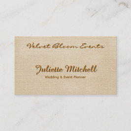 Cartão De Visita Elegant Beige Linen Event & Wedding Planner Card