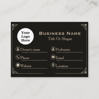 Cartão De Visita Elegant Black Gold Standard Business Card 