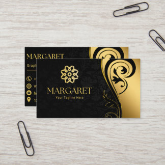 Cartão De Visita Elegant Black Professional Business Card