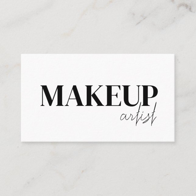 Cartão De Visita Elegant black &white QR Code makeup artist  (Frente)