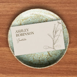 Cartão De Visita Elegant boho botanical pastel earthy QR code
