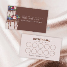 Elegant Brown Chocolate Cake Bakery Loyalty Reward