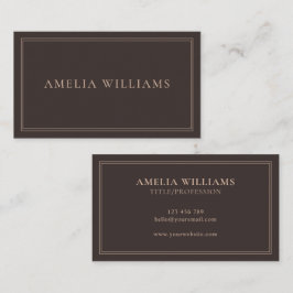 Cartão De Visita Elegant Brown Minimalist Professional