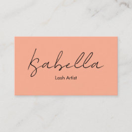 Cartão De Visita Elegant Calligraphy Peach Lash Artist