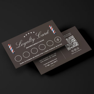 Cartão De Visita Elegant Classic Fidelidade Barber Pole Espresso