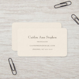 Cartão De Visita Elegant Cream Business Card