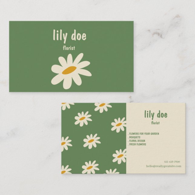 Cartão De Visita Elegant Floral Seller Business Card (Frente/Verso)